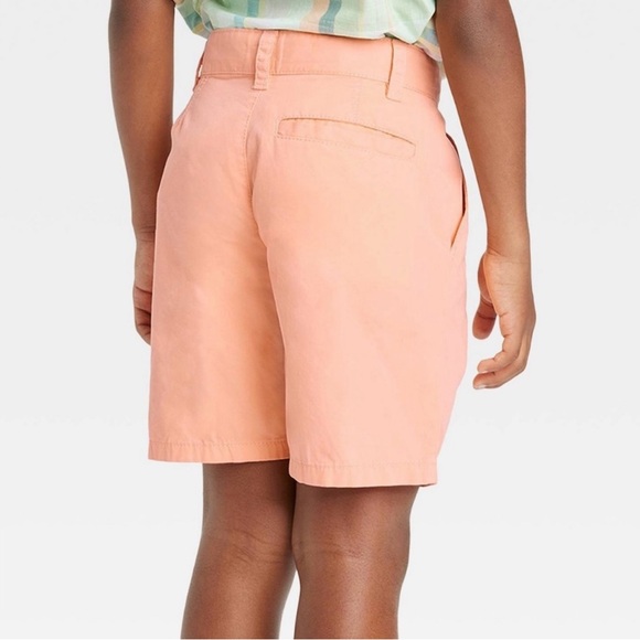 Brand New Cat & Jack Flat Front At the Knee Shorts Size S (6-7) Corally-Orange - Picture 2 of 4